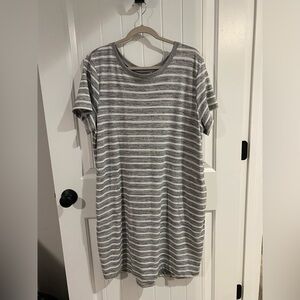 Striped Gray and White Women's Dress